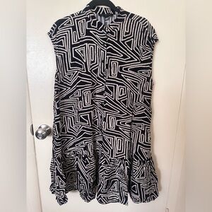 Eloquii Black and White Patterned Mini Dress